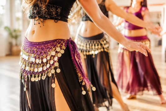 Women Belly Dancing in Studio 